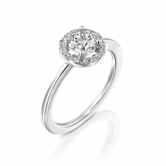 טבעת אירוסין הילת יהלומים עגול "הילה"