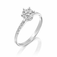 טבעת אירוסין 6 שיניים יהלומי מעבדה "רייזי"