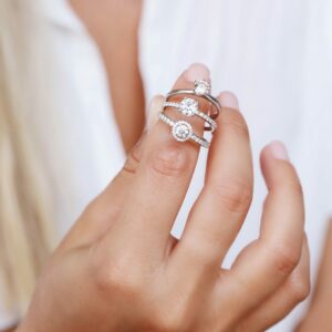 טבעת "שמש" עגול