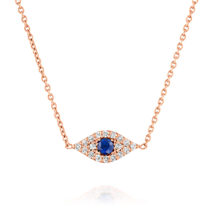 שרשרת נגד עין הרע עם ספיר כחול