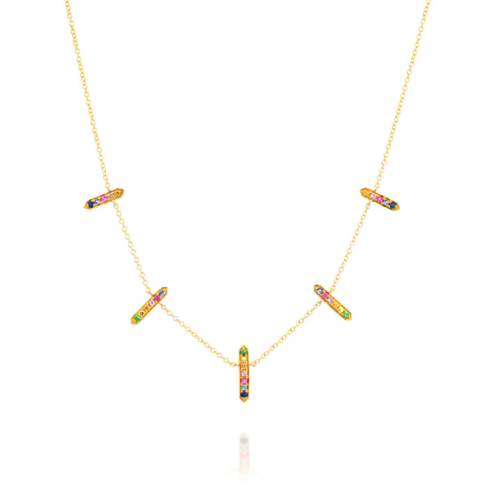 שרשרת פסים ספיר צבעוני