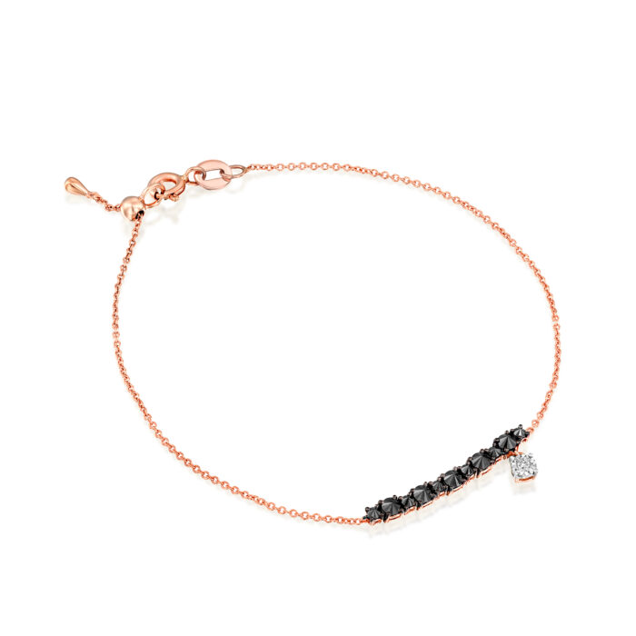 צמיד משובץ יהלומים שחורים