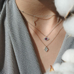 שרשרת קווים זהב לבן