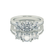 טבעת שלושה יהלומים קושיין