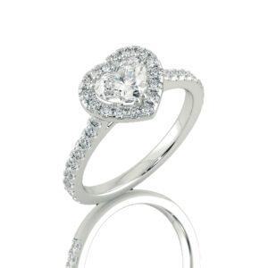 טבעת יהלום לב הילת יהלומים "שמש"