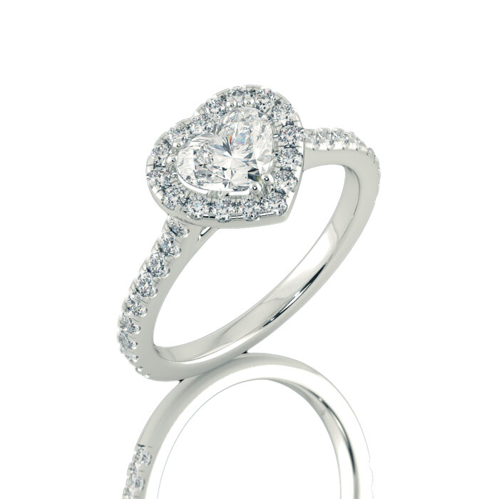 טבעת יהלום לב הילת יהלומים "שמש"