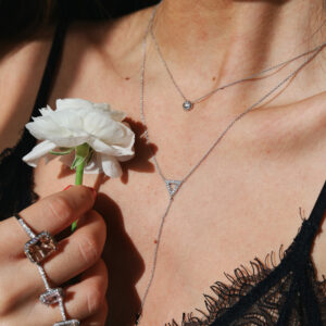 שרשרת יהלום סוליטר בייגל