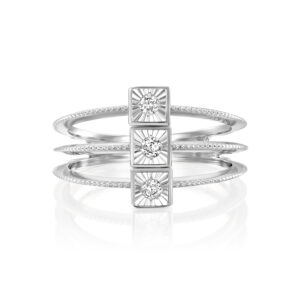 טבעת מעוצבת שלושה יהלומים