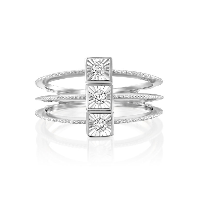 טבעת מעוצבת שלושה יהלומים