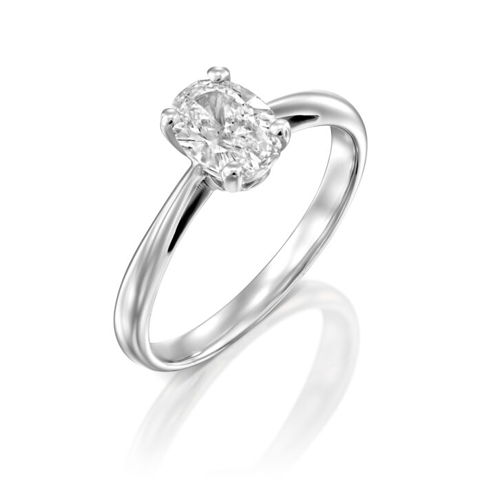 טבעת אירוסין יהלום אובל סוליטר "רלי"