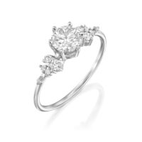 טבעת אירוסין יהלום עגול "פתיתי שלג"