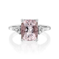 טבעת מורגנייט קושן ויהלומים