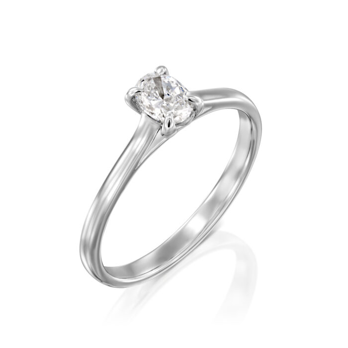 טבעת אירוסין יהלום אובל סוליטר "קרלה"