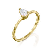 טבעת סוליטר טיפה