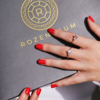 טבעת מורגנייט קושן ויהלומים