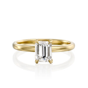 טבעת סוליטר אמרלד