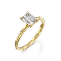 טבעת אירוסין סוליטר יהלום מעבדה אמרלד "דיאן"