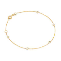 צמיד זהב חמישה יהלומים קטן "מאי-לי"