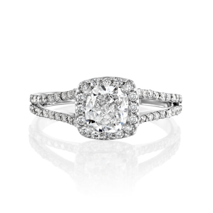 טבעת אירוסין קושן הילת יהלומים "עתי"