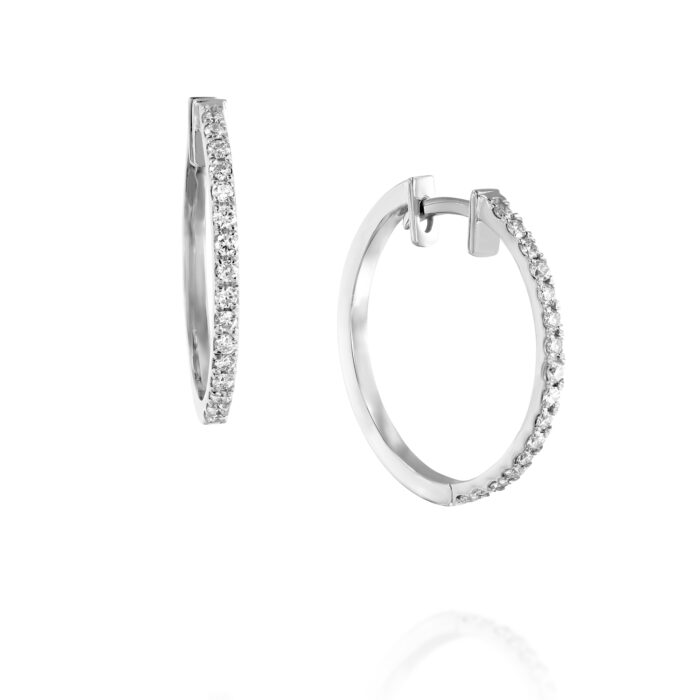 עגילי יהלומים חישוק 2 ס"מ "רון"