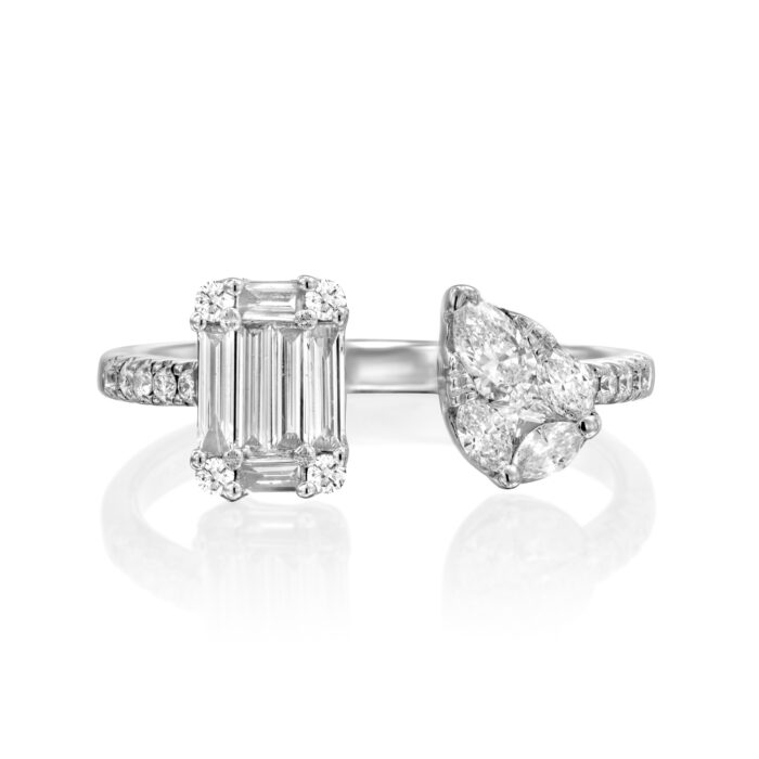 טבעת זהב יהלומים Toi et Moi "נואל"