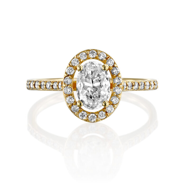 טבעת יהלום אובל "שמש"