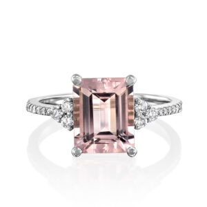 טבעת מורגנייט אמרלד ויהלומים