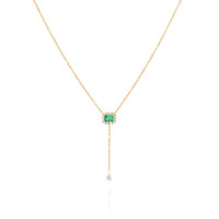 שרשרת אמרלד ירוק וטיפה