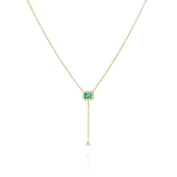 שרשרת אמרלד ירוק וטיפה