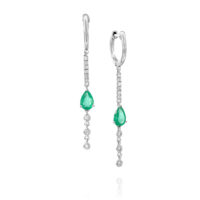 עגילי "גריין" אמרלד ויהלומים נופלים