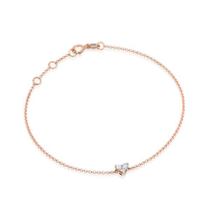 צמיד לב שלושה יהלומים "אליאן"