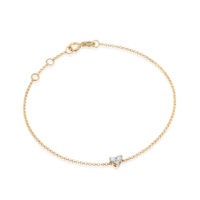 צמיד זהב עם שלושה יהלומים בצורת לב