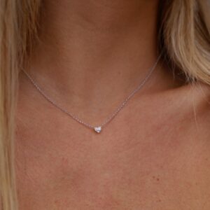 שרשרת לב שלושה יהלומים