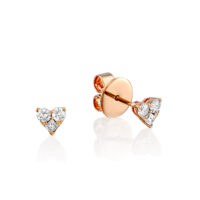 עגילי לב שלושה יהלומים ״אליאן״