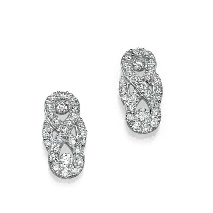 עגילי יהלומים צמודים "אינפיניטי"