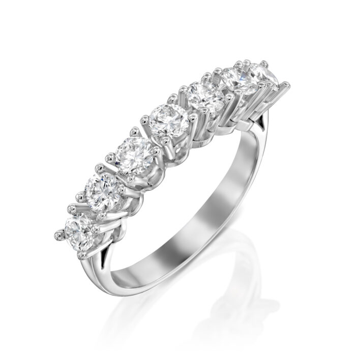 טבעת איטרנטי שבעה יהלומים מעבדה "דור"