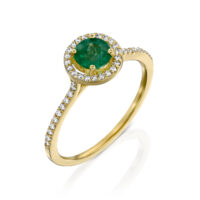 טבעת "שמש" אמרלד עגול