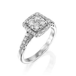 טבעת אירוסין הילת יהלומים "בר"