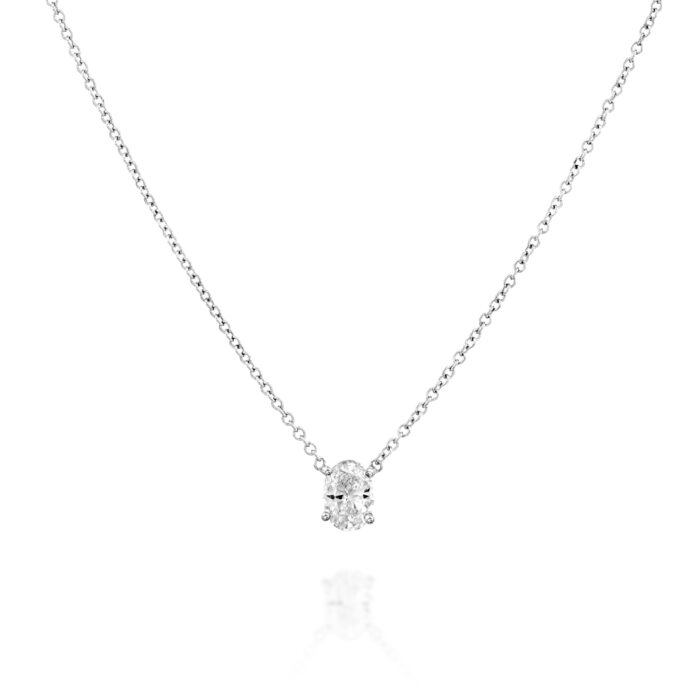 שרשרת סוליטר אובל יהלום מעבדה "לילי"