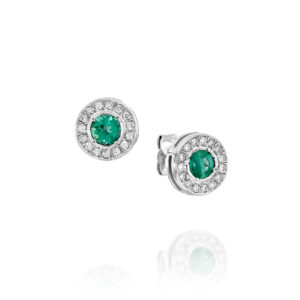 עגילים צמודים "שמש" אמרלד