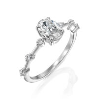 טבעת אירוסין אובל יהלומי מעבדה "איב"