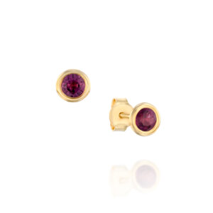 עגילי "מאי-לי" סוליטר בזל רובי