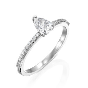 טבעת אירוסין טיפה יהלום מעבדה "רנה"