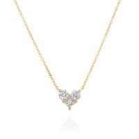 שרשרת לב שלושה יהלומים גדול