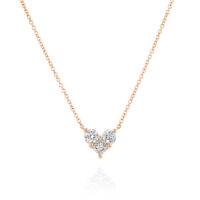 שרשרת לב שלושה יהלומים גדול