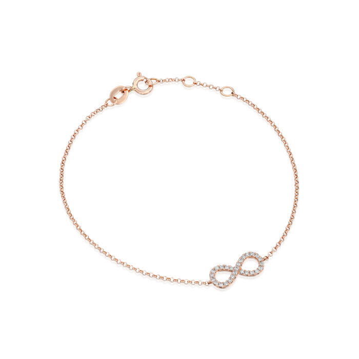 צמיד זהב עם יהלומים אינפיניטי "אמילי"