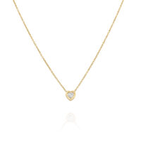 שרשרת לב זהב בעיצוב סוליטר מתנה לט״ו באב, מתנה רומנטית, רעיונות למתנה רומטית