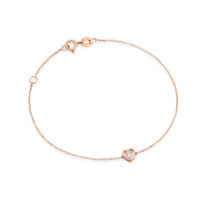 צמיד לב זהב בעיצוב לב