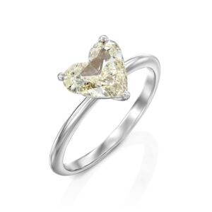 טבעת סוליטר יהלום לב "מיקה"