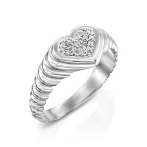 טבעת זהב חותם לב "שילה"